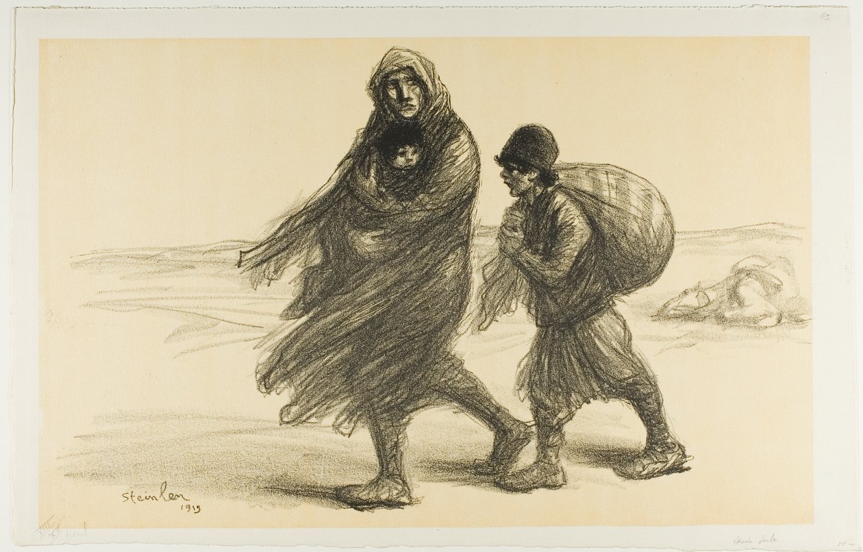 Serbian Exodus, plade enogtyve fra Actualités af Théophile Alexandre Pierre Steinlen