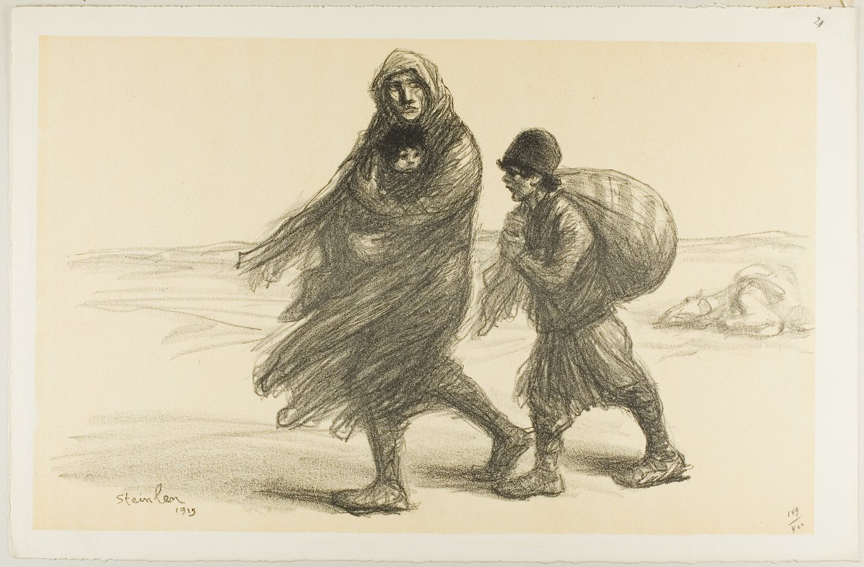 Serbian Exodus, plade enogtyve fra Actualités af Théophile Alexandre Pierre Steinlen