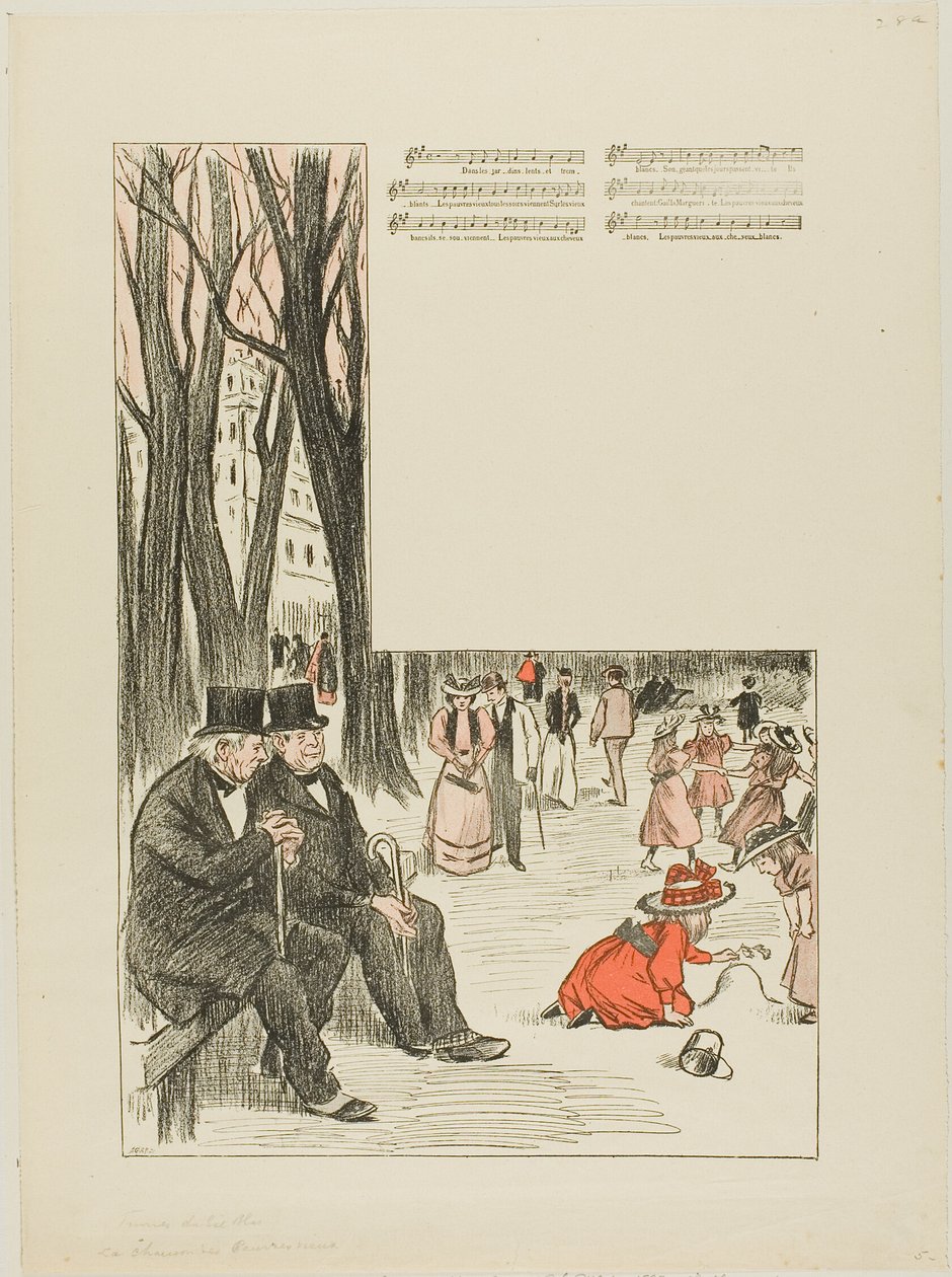 Sangen om de fattige gamle mænd af Théophile Alexandre Pierre Steinlen