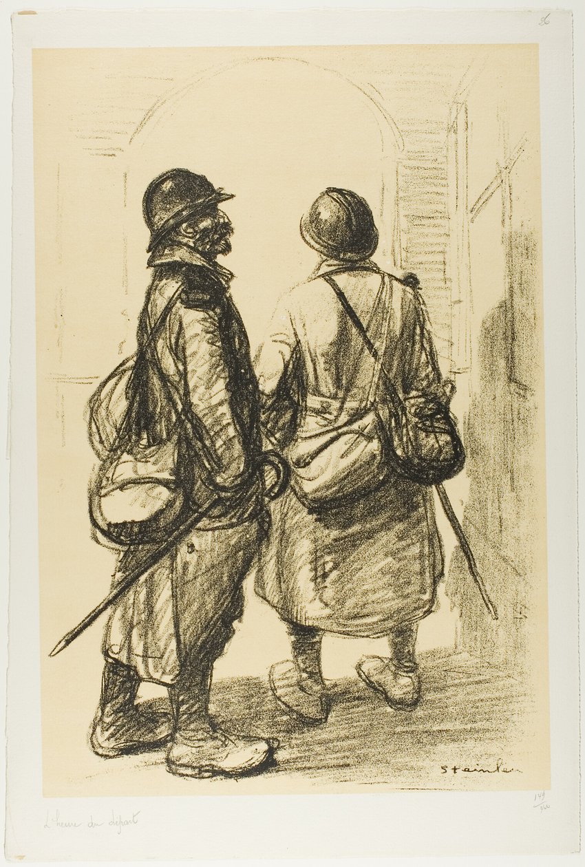 The Hour of Departure, planche seksogtyve fra Actualités af Théophile Alexandre Pierre Steinlen