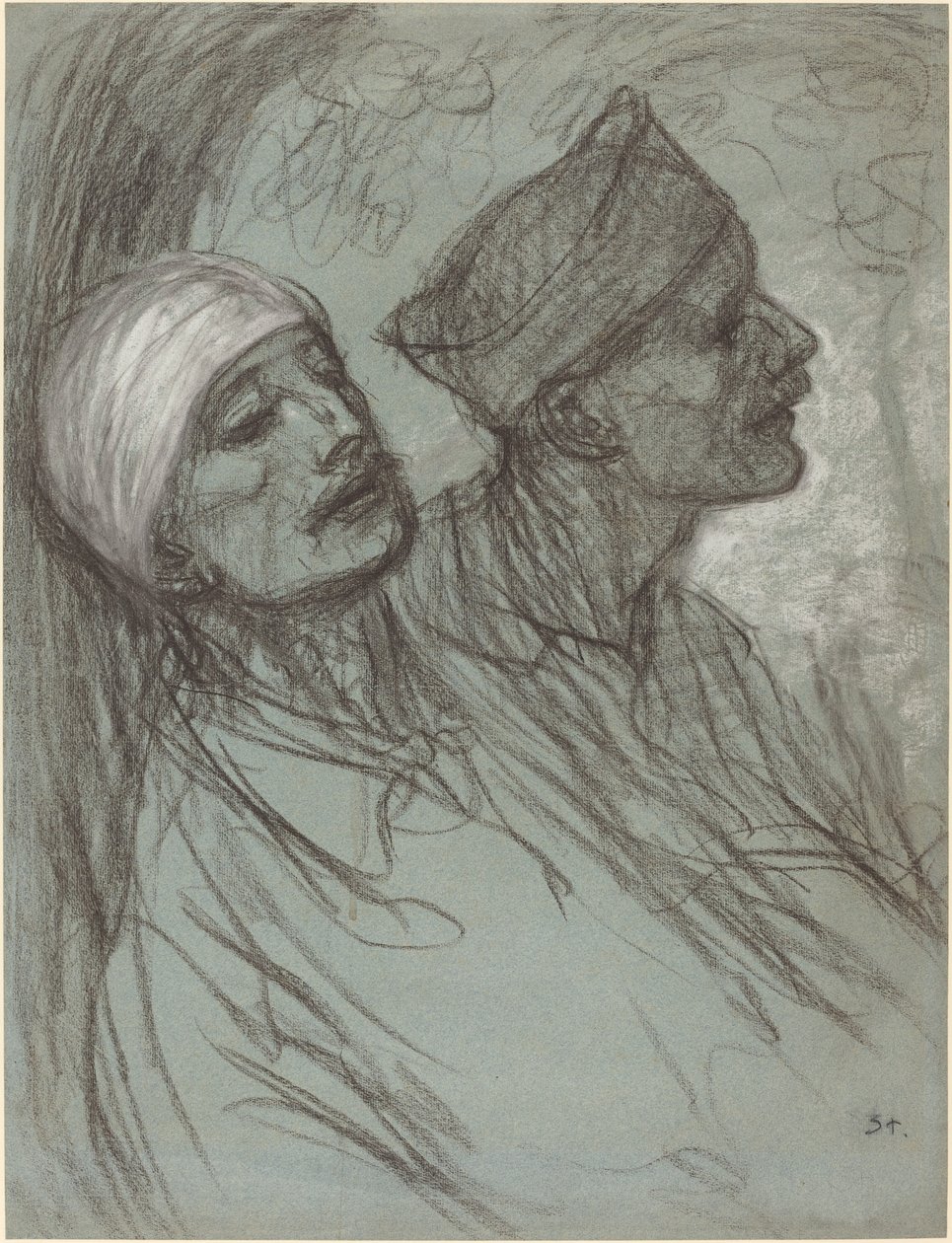 En såret soldat og hans kammerat, 1916. af Théophile Alexandre Steinlen