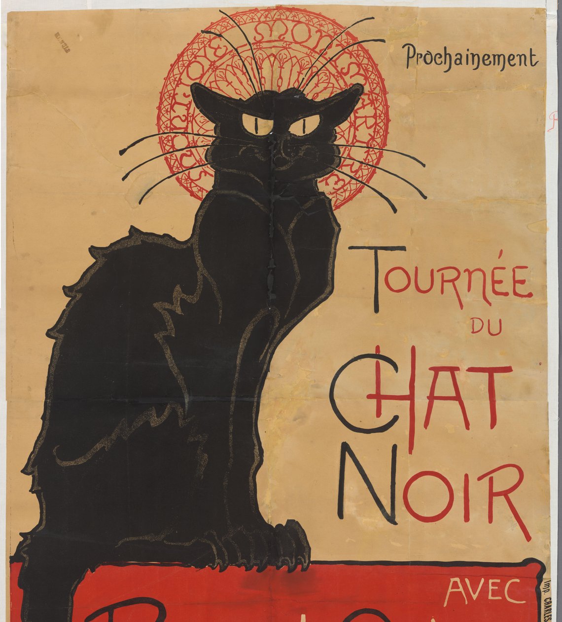 Plakat til teatercaféen Le Chat Noir i Paris Chat Noir-tur med Rodolphe Salis (titel på objekt) af Théophile Alexandre Steinlen