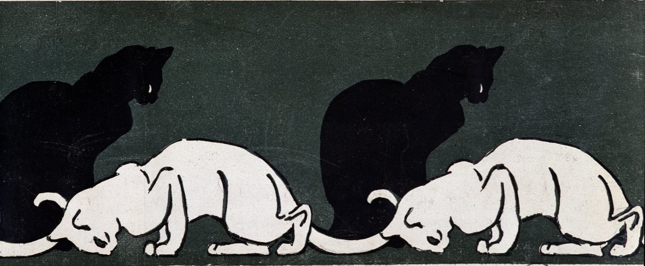Cats af Steinlen af Théophile Alexandre Steinlen