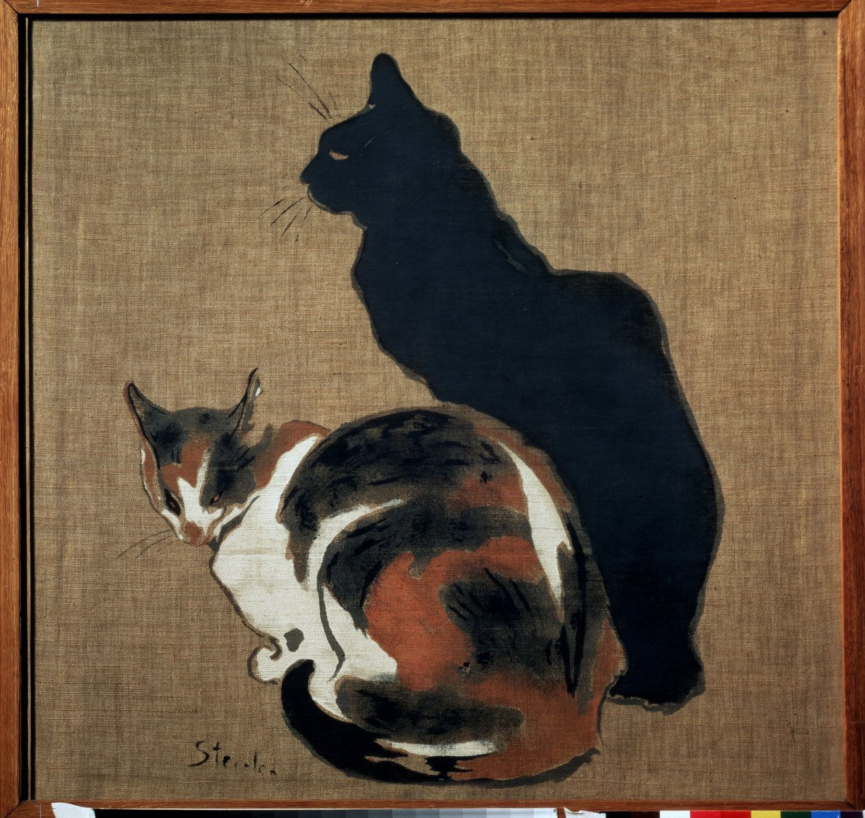 ""To katte"" (to katte) En kat og dens skygge. Maleri af Theophile Alexandre Steinlen (1859-1923) 1894 Art Nouveau Dim. 61x64 cm Pushkin Museum, Moskva af Théophile Alexandre Steinlen