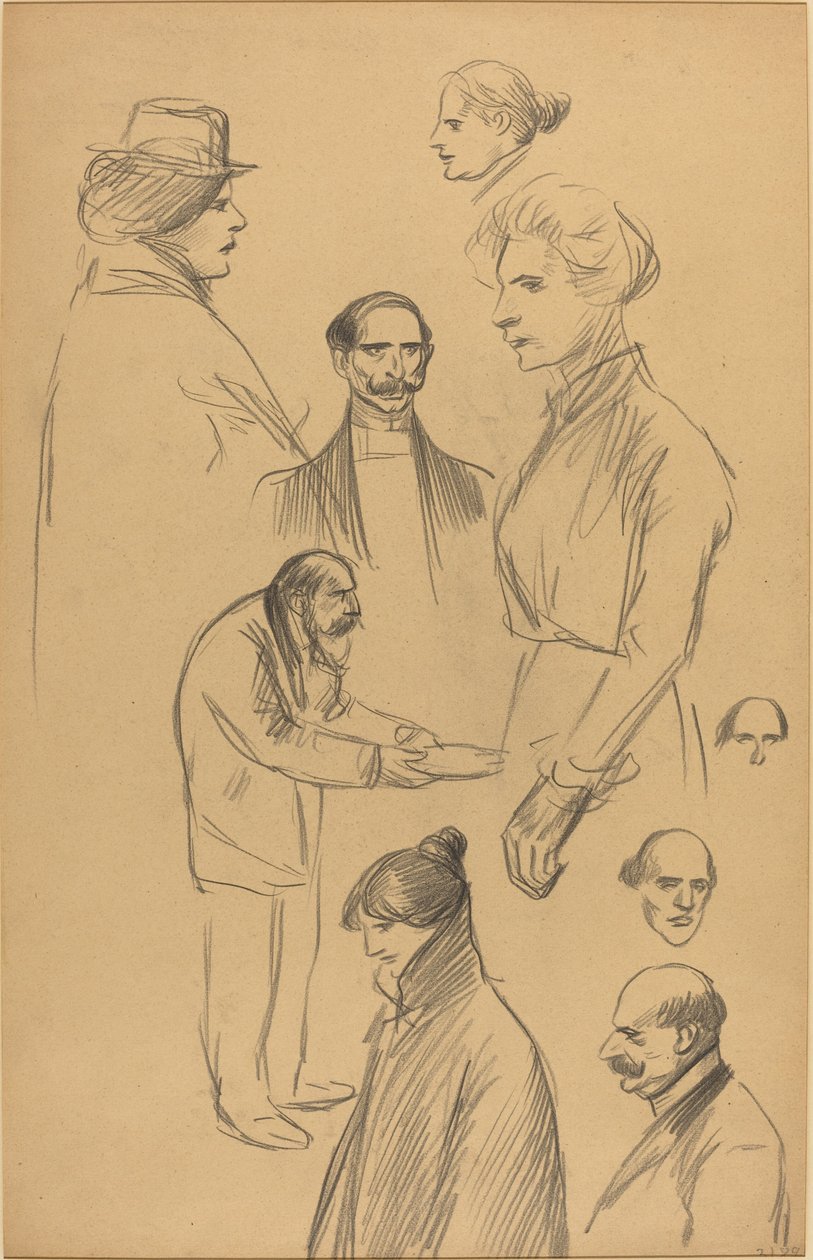 Figurstudier [verso], slutningen af det 19.-begyndelsen af det 20. århundrede. af Théophile Alexandre Steinlen