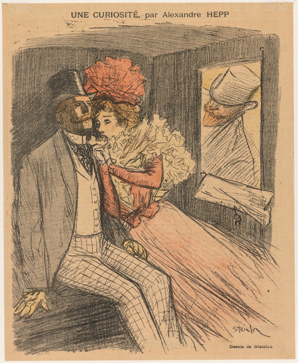 Illustreret Gil Blas: A Curiosity, af Alexandre Hepp, 1897. af Théophile Alexandre Steinlen