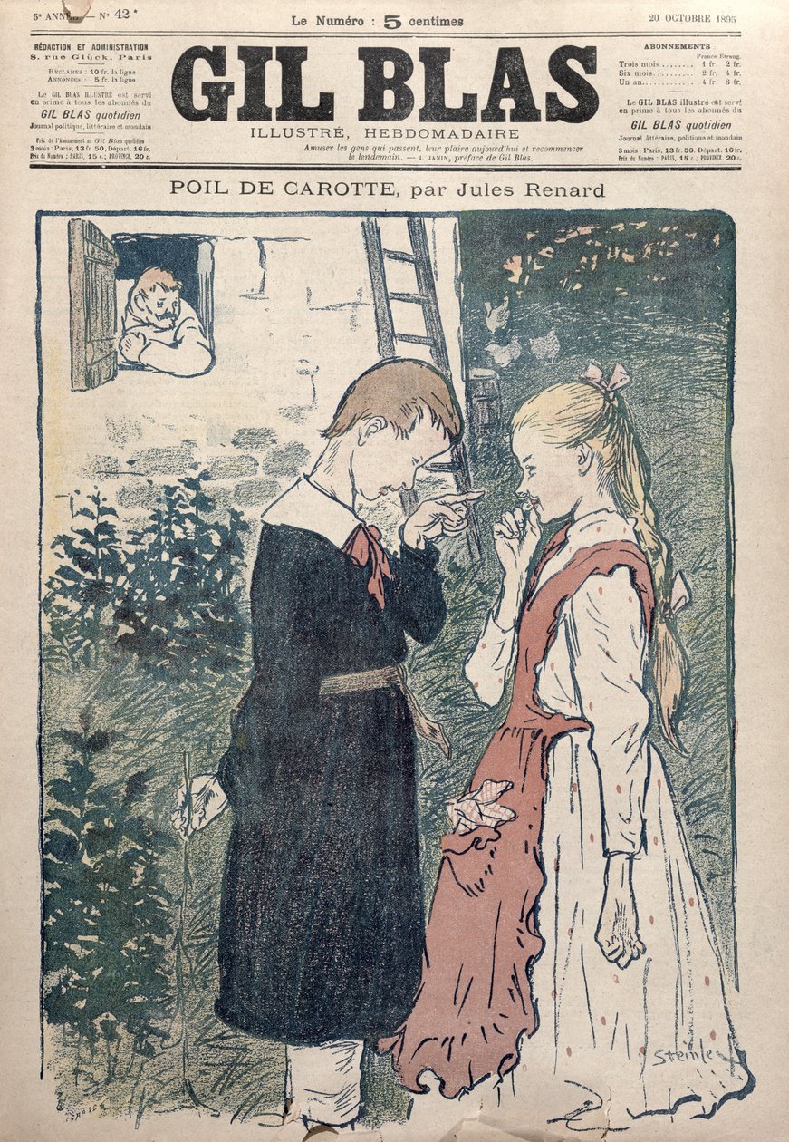 Illustration fra "Poil de Carotte" af Jules Renard (1864-1910) i "Gil Blas", 20. oktober 1895 af Théophile Alexandre Steinlen