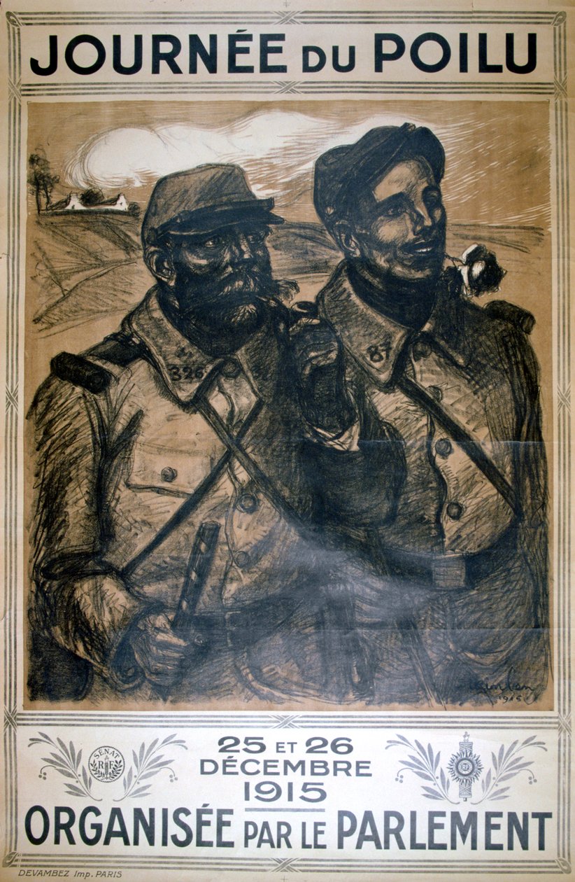 Behåret dag 25. og 26. december 1915, fransk plakat fra første verdenskrig, 1915 af Théophile Alexandre Steinlen