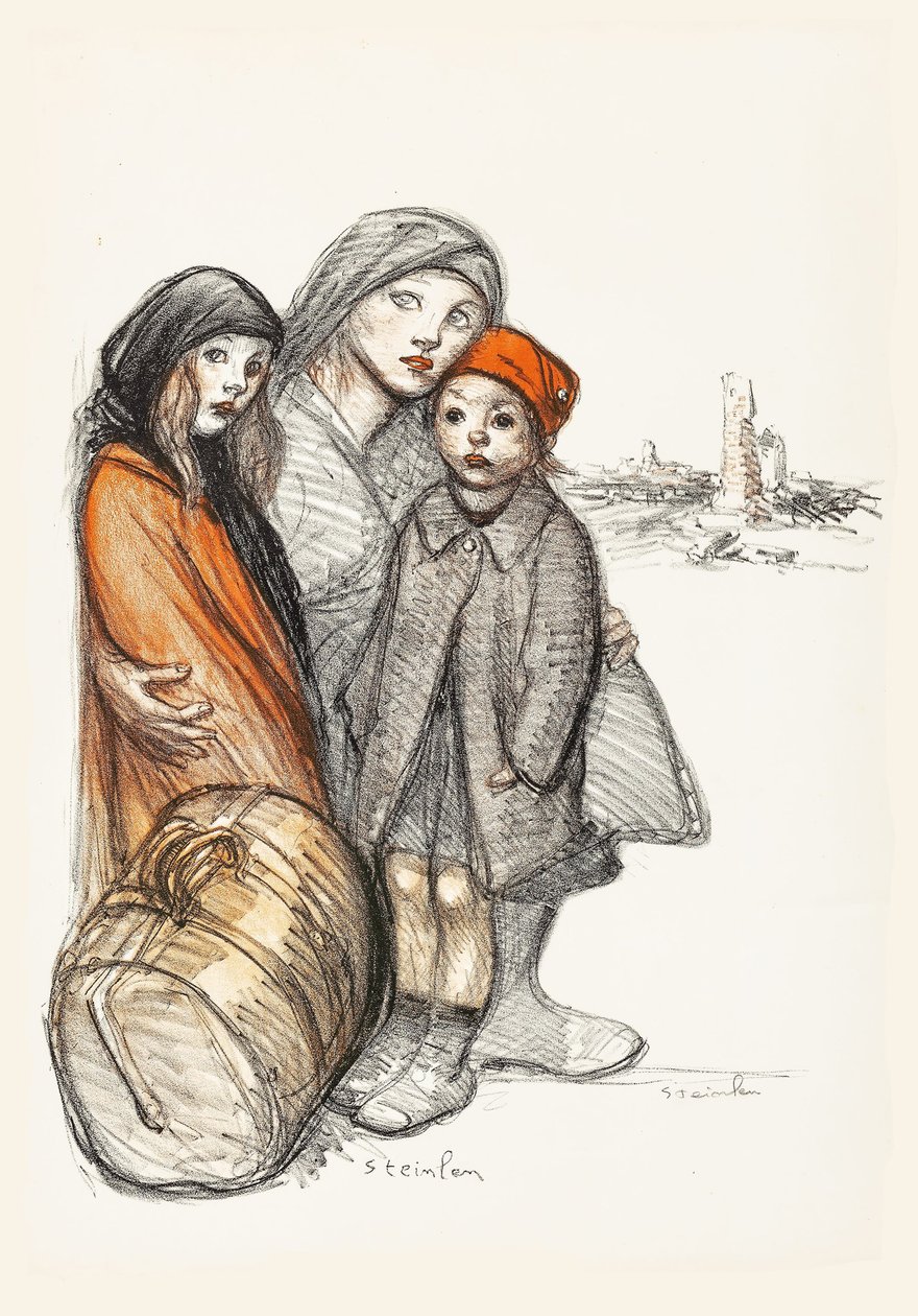 Aisne knust. Krig velgørenhed til genopbygning af ødelagte hjem, 1918. af Théophile Alexandre Steinlen