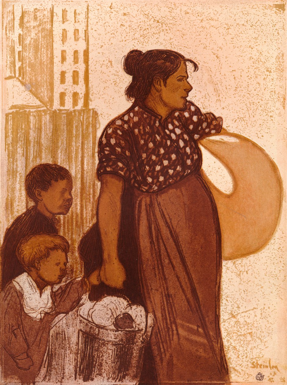 Vasketøjet, ca 1900 af Théophile Alexandre Steinlen