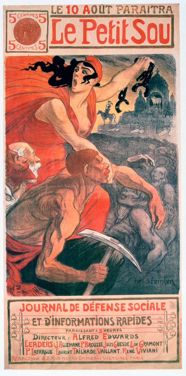 Le Petit Sou, socialistisk blad af Théophile Steinlen, 1900 af Théophile Alexandre Steinlen