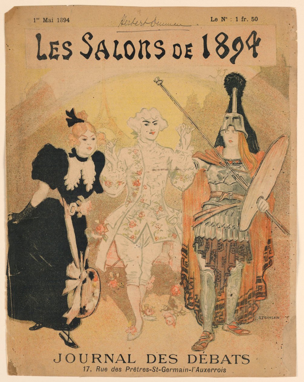 Salonen af ​​1894, forside Journal des Débats af Théophile Alexandre Steinlen