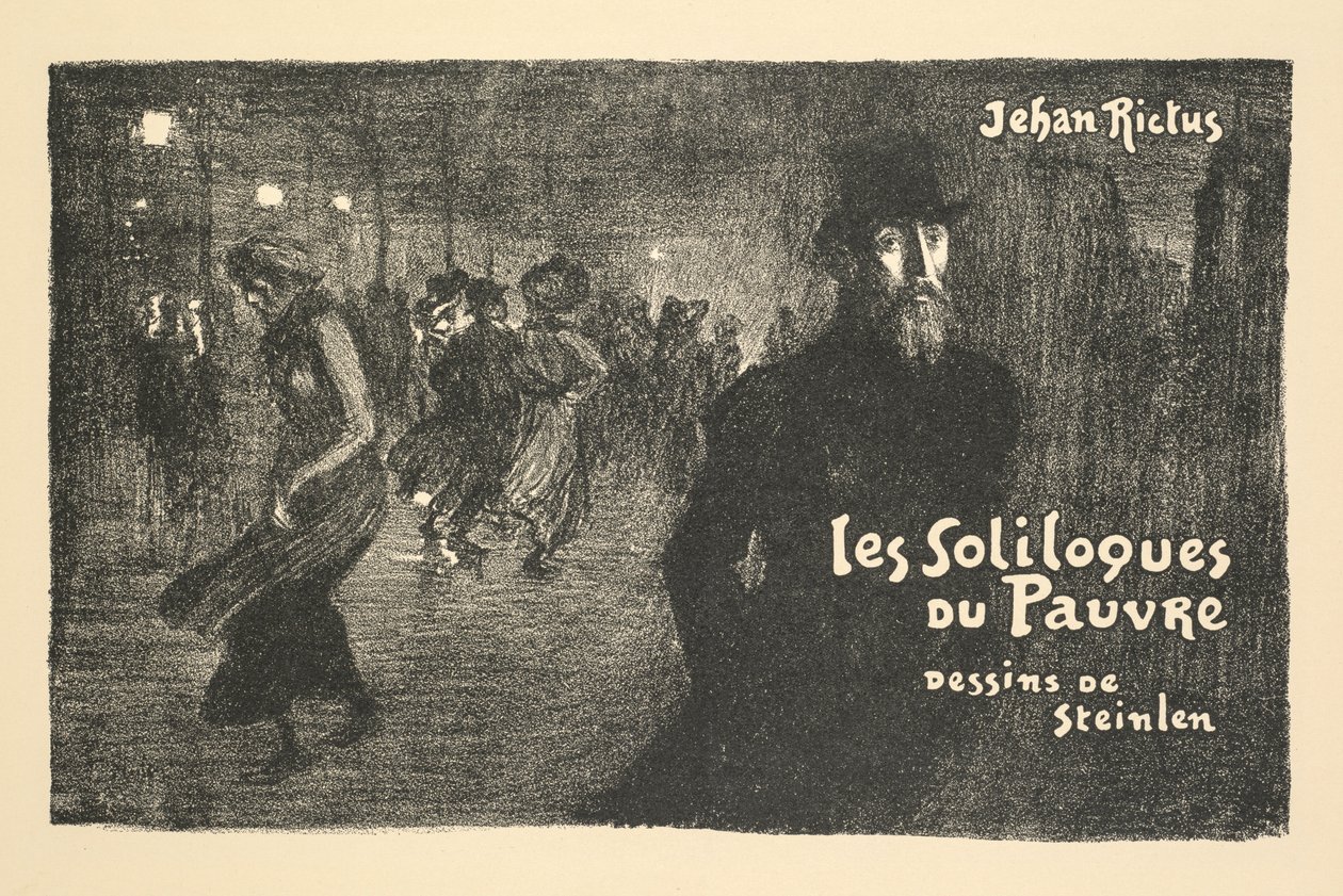 Avis- og boghandlerprospekt: Den fattige mands enetaler af Jehan Rictus af Théophile Alexandre Steinlen