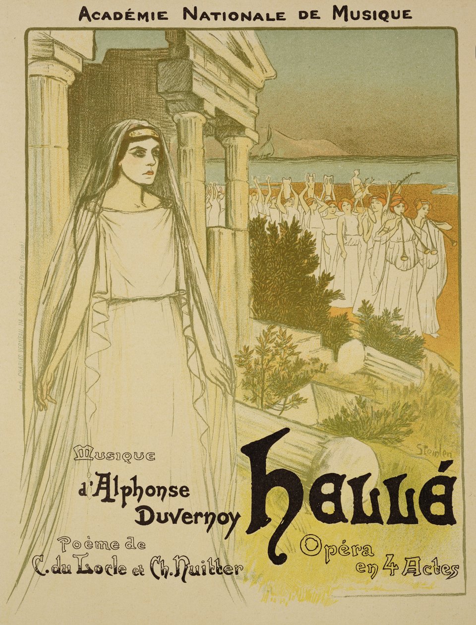 Gengivelse af en plakat, der reklamerer for operaen 