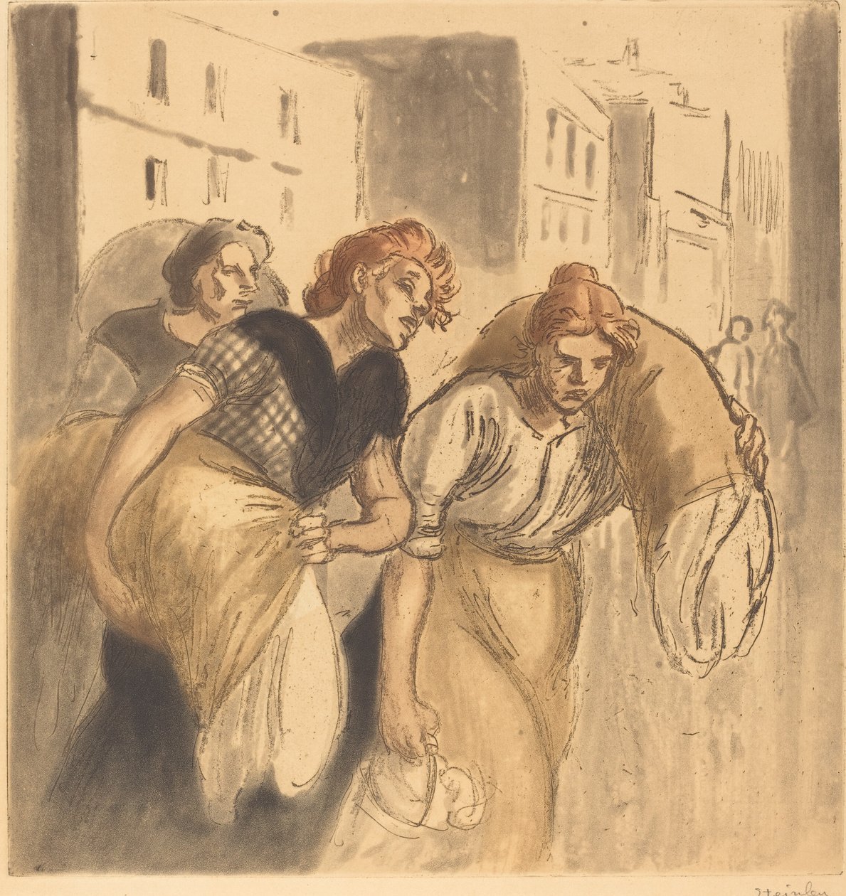 Tilbage fra vaskehuset, 1912. af Théophile Alexandre Steinlen