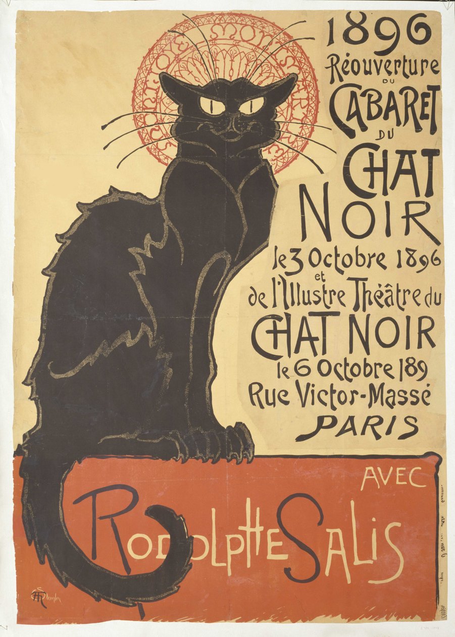Genåbning af Cabaret du Chat Noir, 1896. af Théophile Alexandre Steinlen