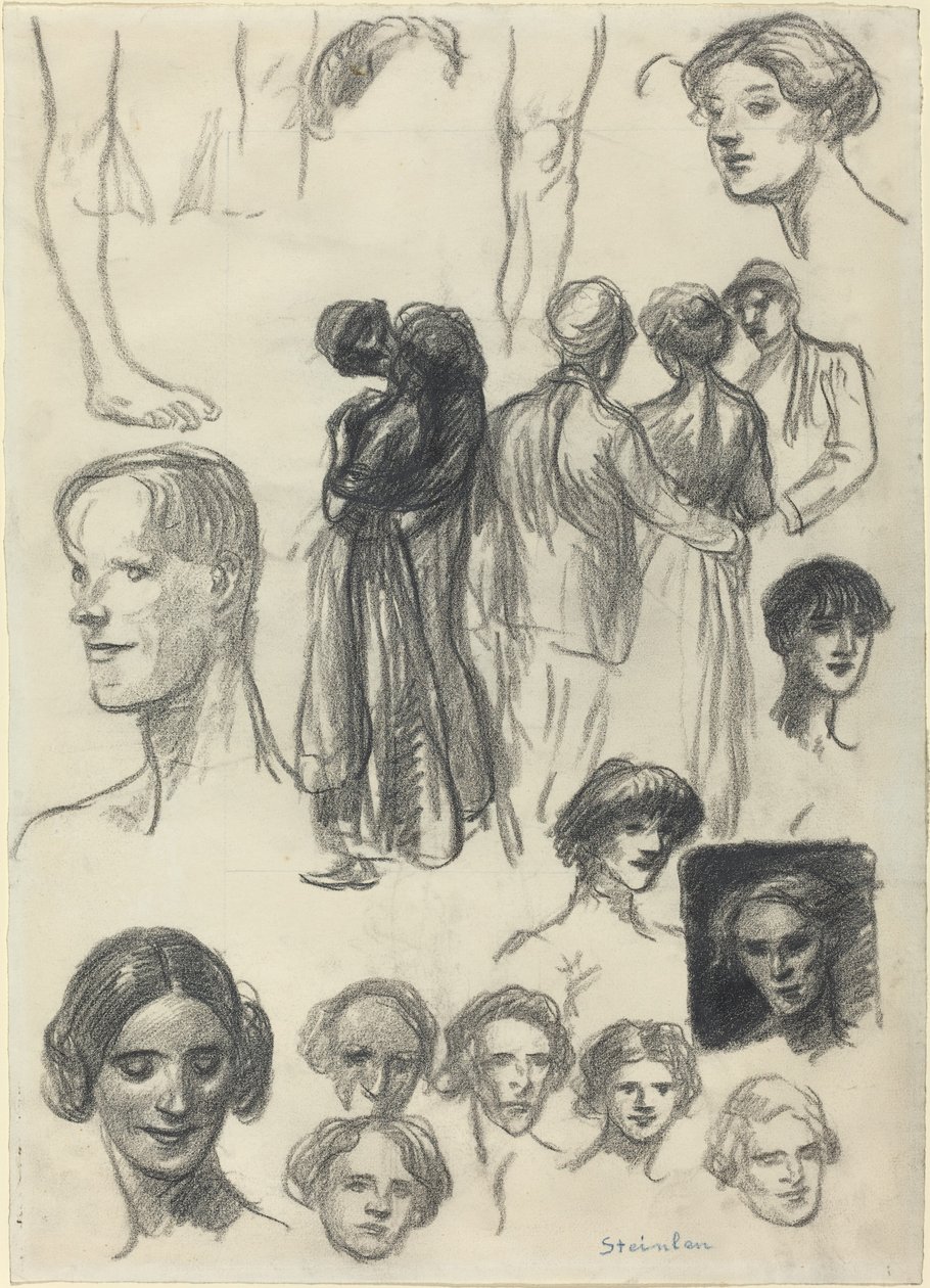 Skitseark, slutningen af det 19.-begyndelsen af det 20. århundrede. af Théophile Alexandre Steinlen