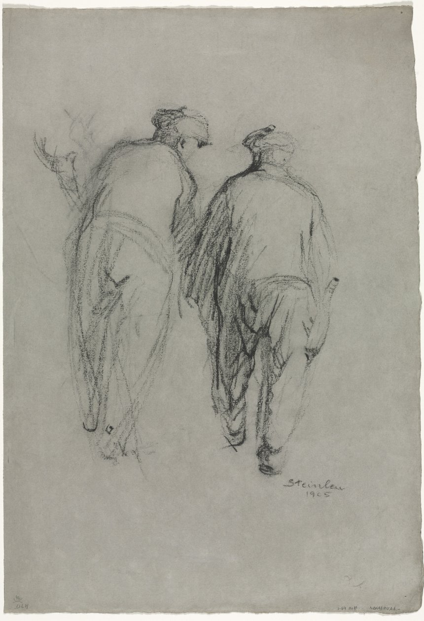 To mænd arbejder, set bagfra af Théophile Alexandre Steinlen