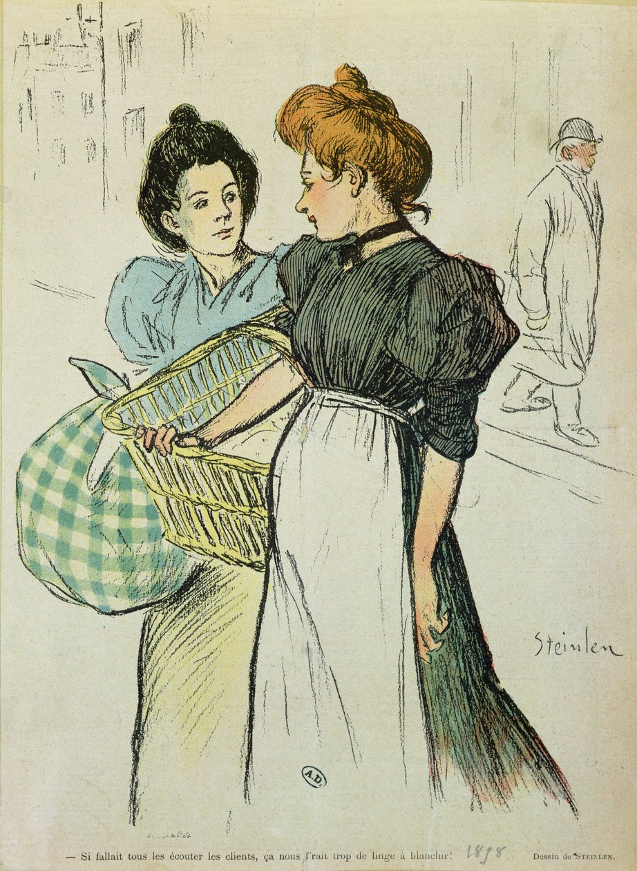To vaskekoner, 1898 af Théophile Alexandre Steinlen