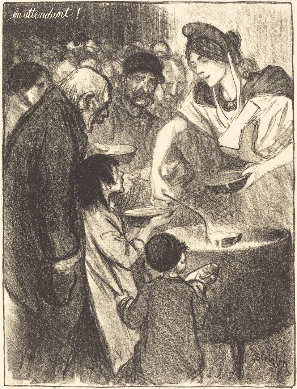 Waiting En attendant, 1895. af Théophile Alexandre Steinlen