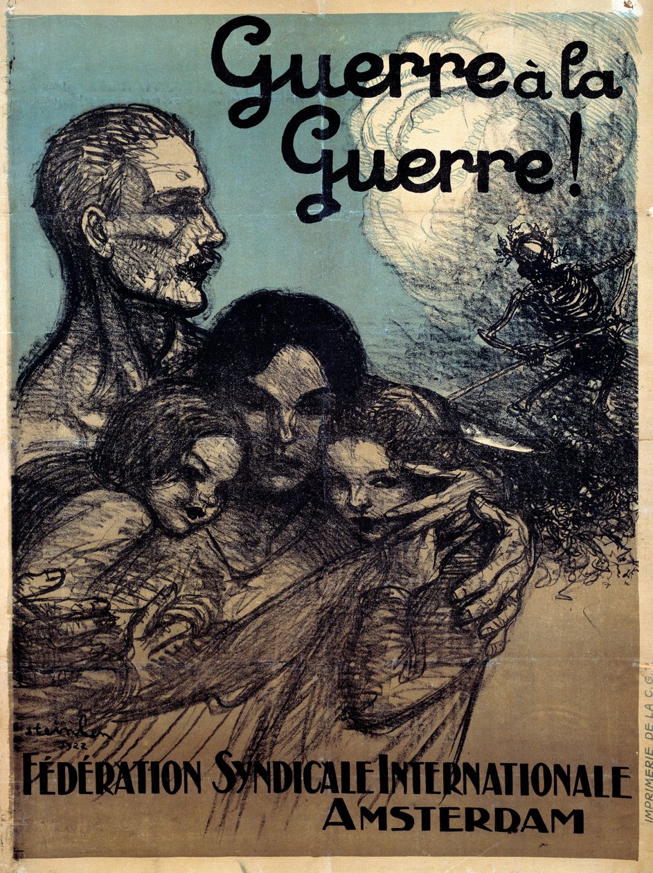 Krig til krig. Plakat for International Trade Union Federation af Theophile Alexandre Steinlen (1859 - 1923) af Théophile Alexandre Steinlen