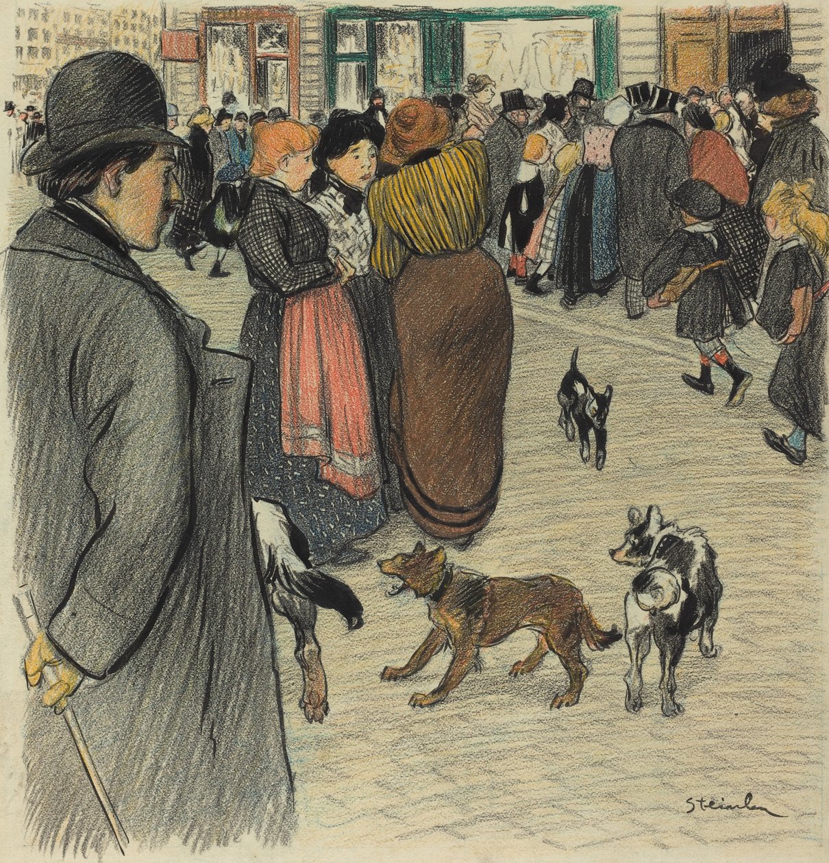 Ser på folkemængden af Théophile Alexandre Steinlen