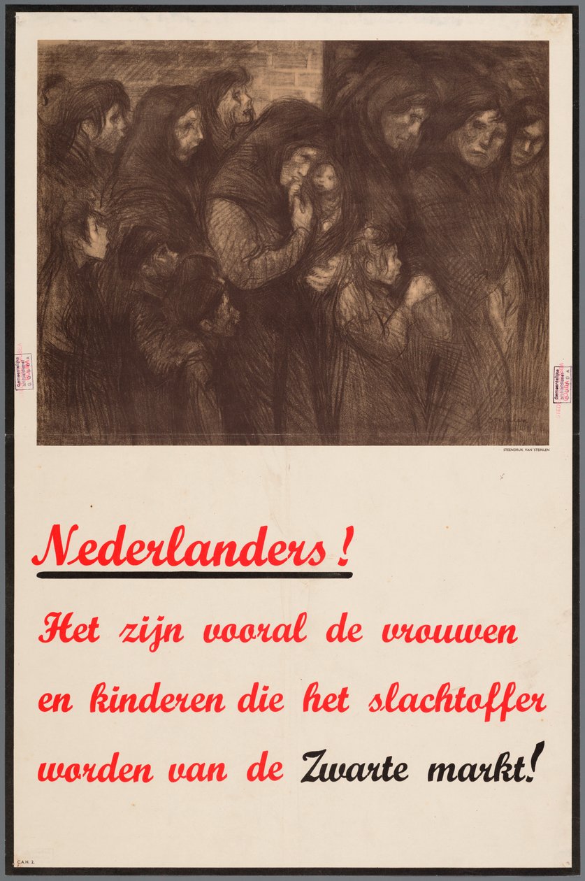 Meddelelse til hollænderne om, at især kvinder og børn er ofre for det sorte marked af Theophile Steinlen