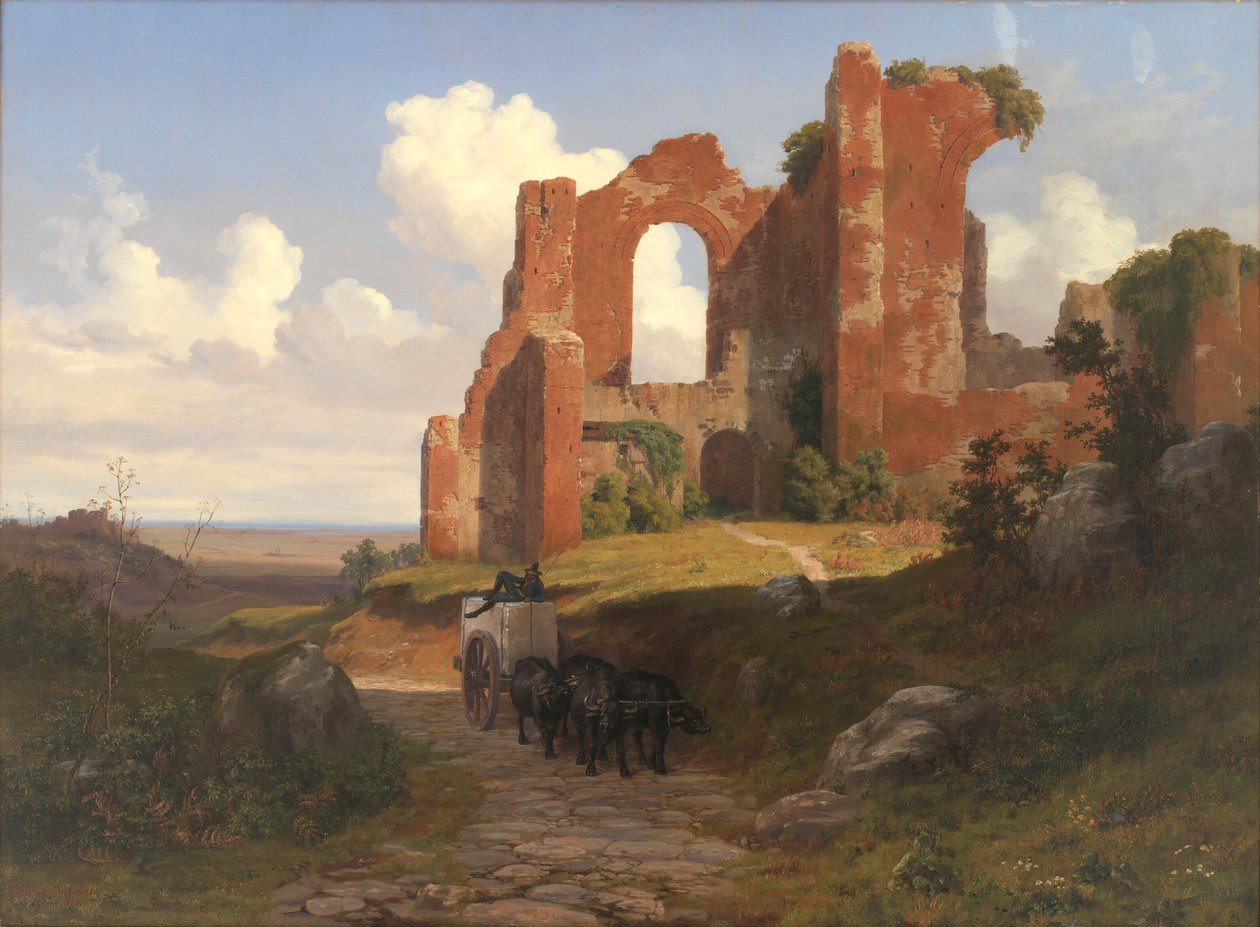 Udsigt over Terme di Caracalla i Rom af Thorald Læssøe