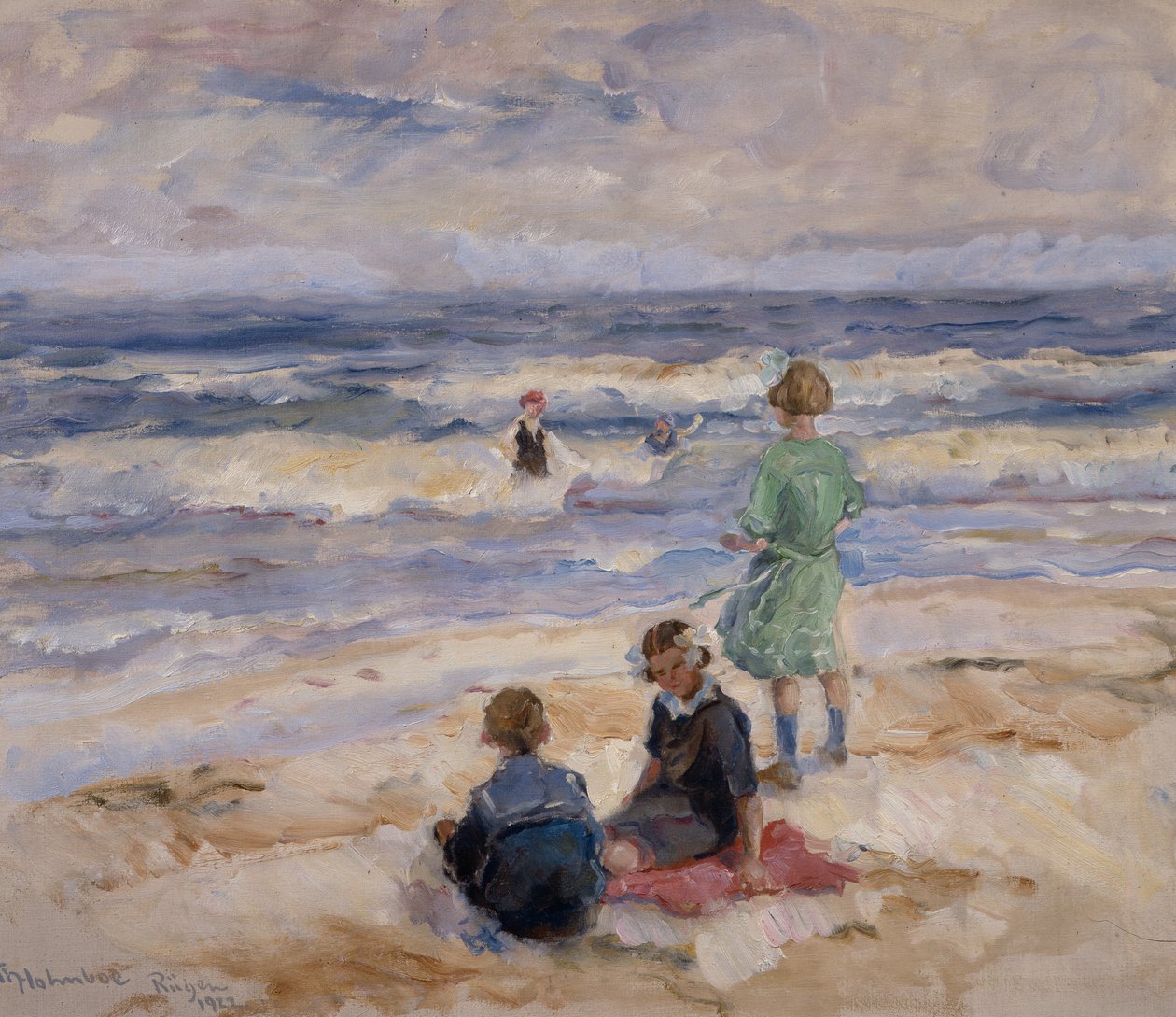 Badende børn af Thorolf Holmboe