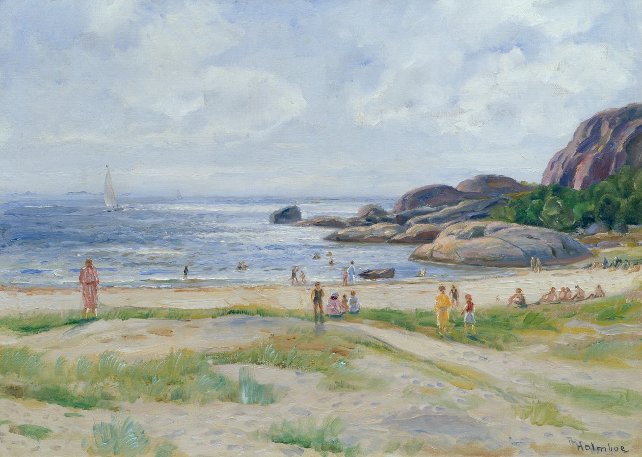 Badende mennesker af Thorolf Holmboe