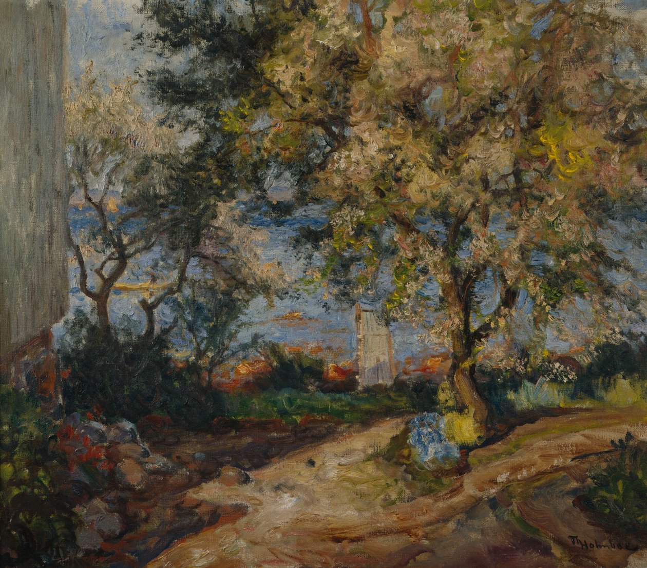 Ved havet, Holmsbu (olie på lærred) af Thorolf Holmboe