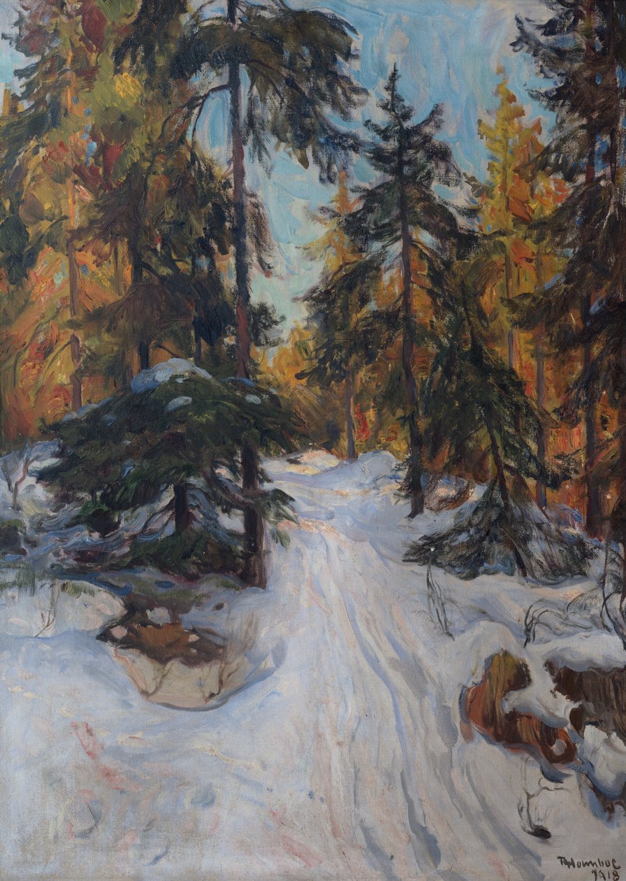 Skovinteriør, vinter af Thorolf Holmboe