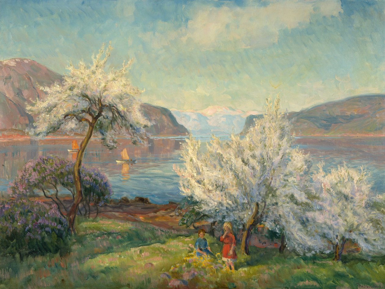 Fjeder (olie på lærred) af Thorolf Holmboe