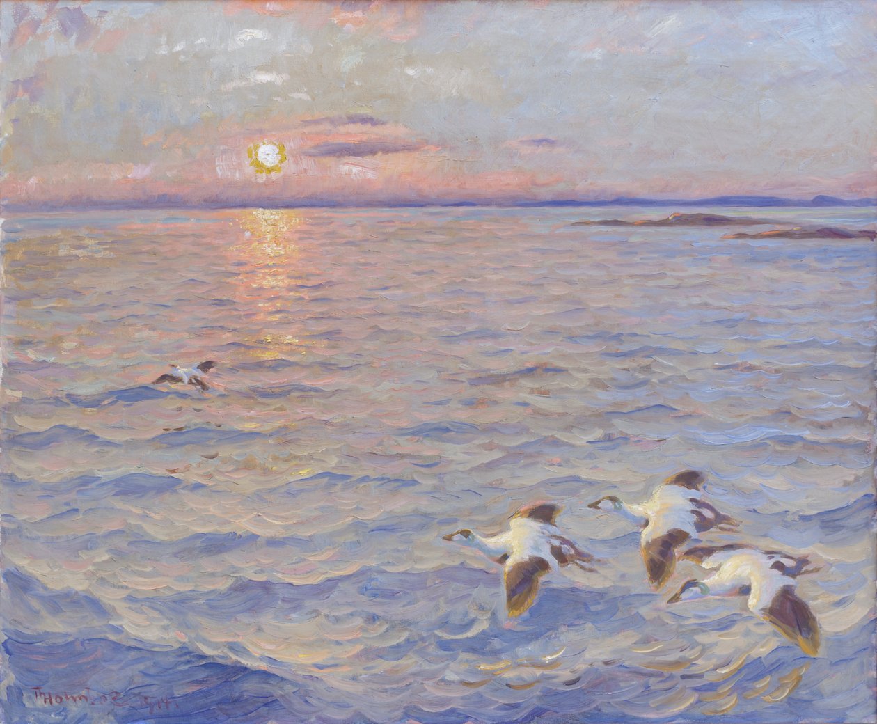 Solnedgang over Norskehavet af Thorolf Holmboe