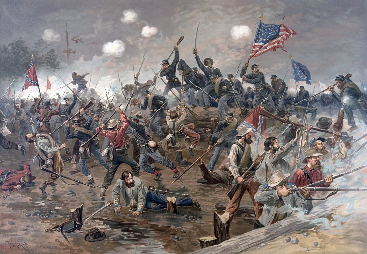 Slaget ved Spotsylvania, pub. L Prang & Co., 1886 af Thure de Thulstrup