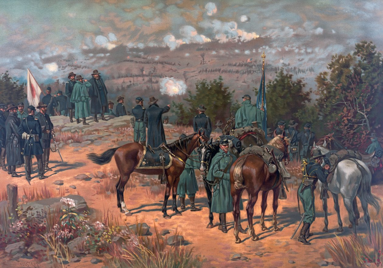 Slaget ved Chattanooga, pub. L Prang & Co., 1886 af Thure de Thulstrup