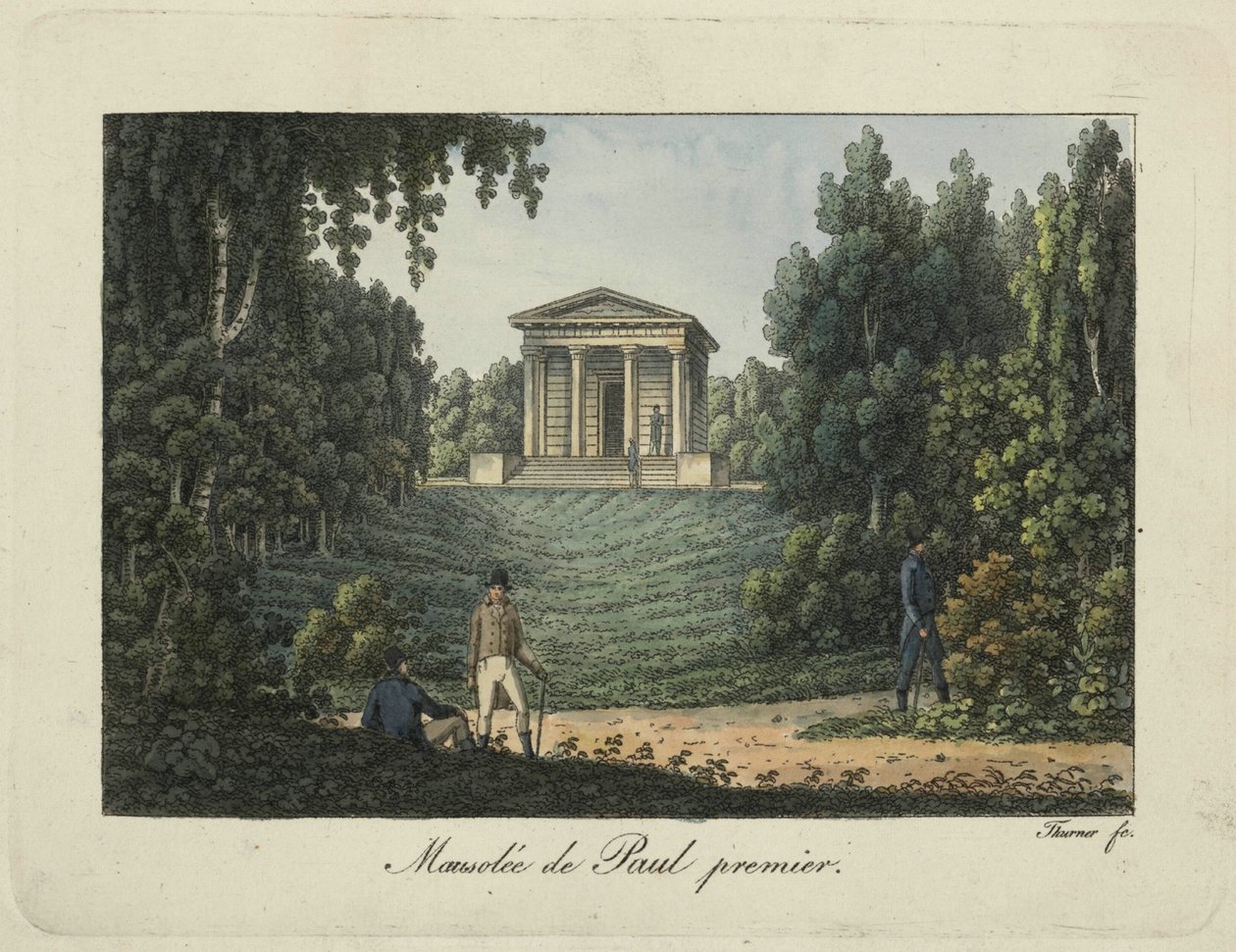 The Temple of Paul I or the Mausoleum of Paul I in the Park of Pavlovsk, 1810s. dani af Thurner