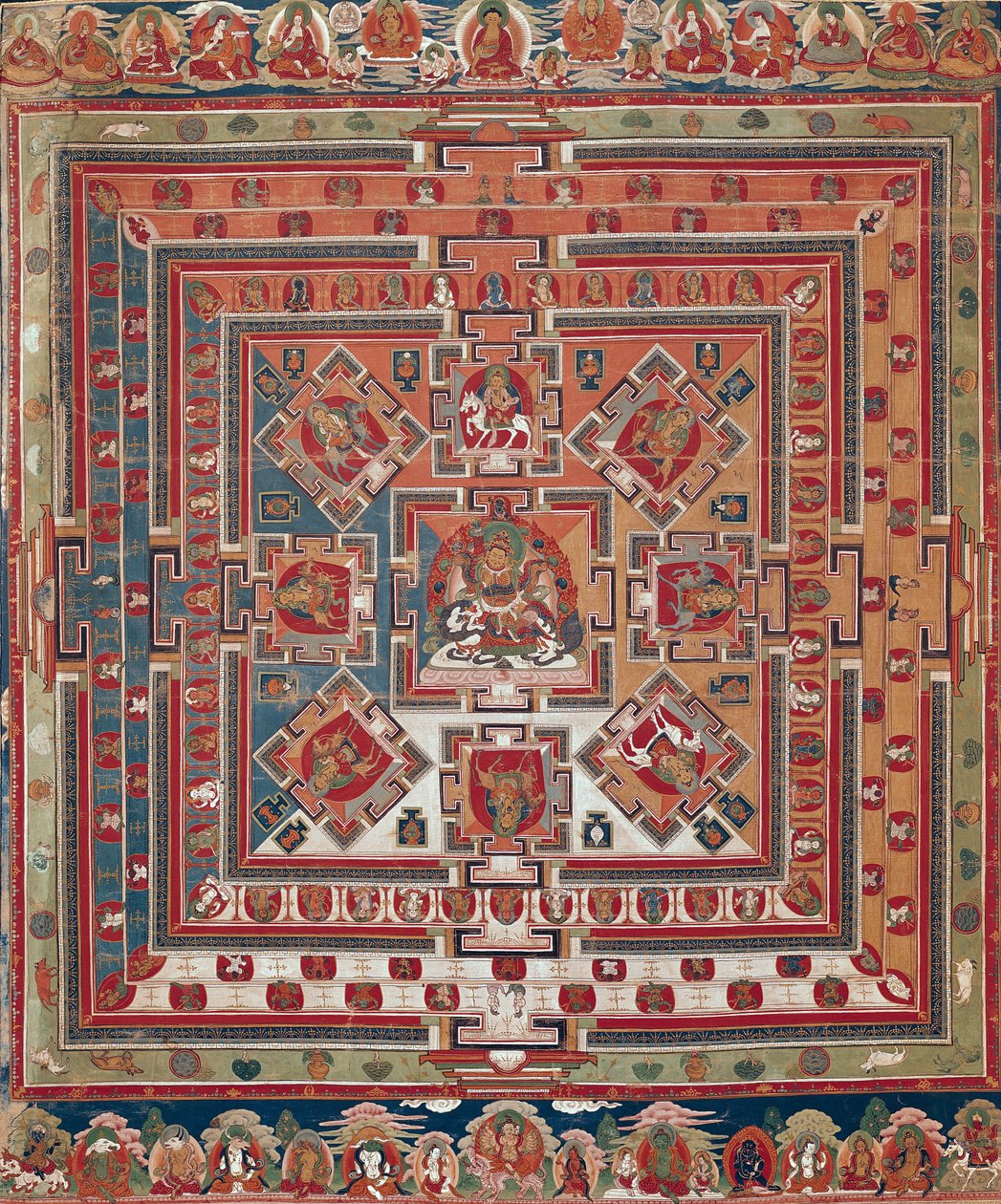 Mandala af Vaishravana af Tibetan School