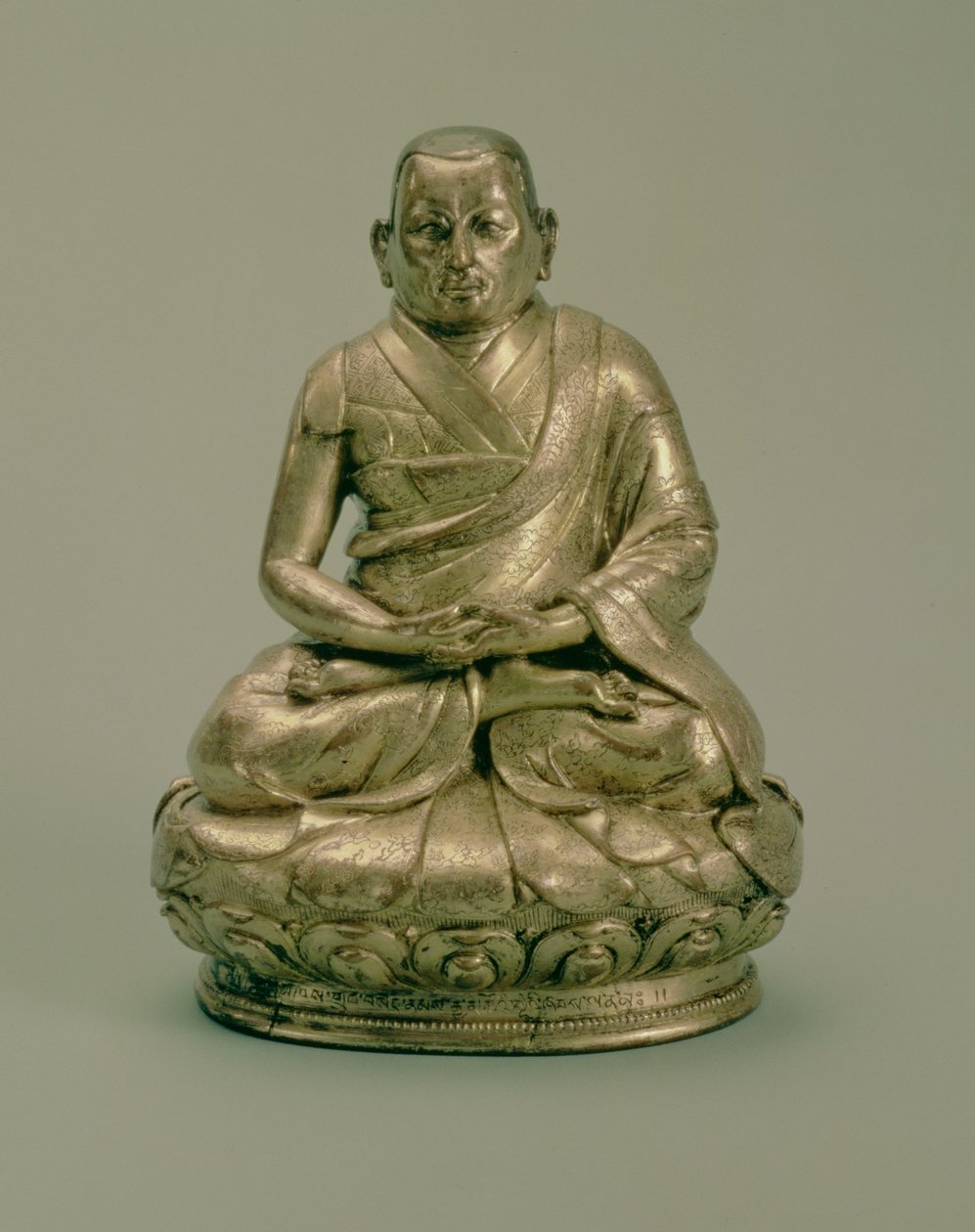 Sonam Gyatso (1543-89), tredje Dalai Lama, 16.-17. århundrede (forgyldt kobber) af Tibetan School