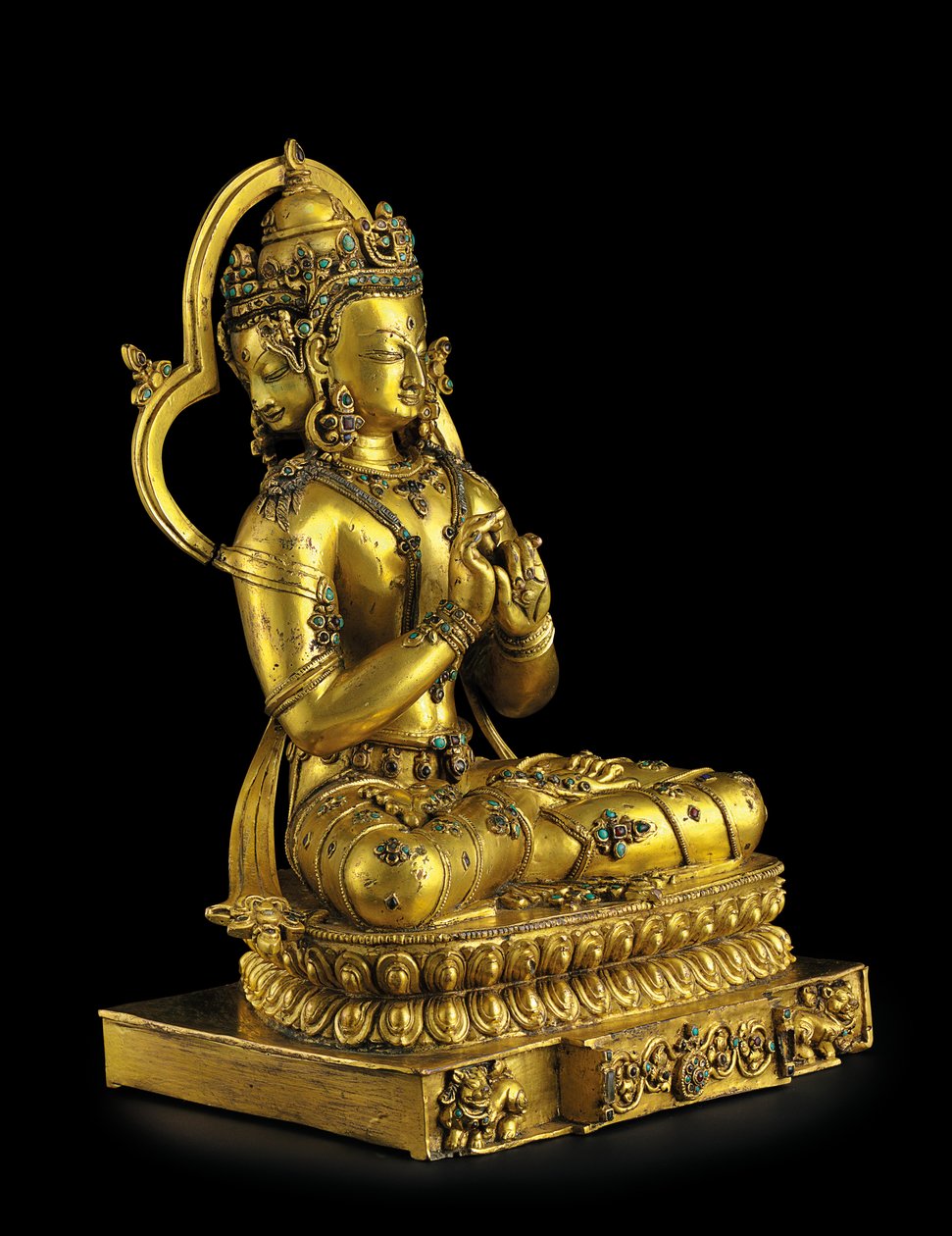 Figur af Vairochana, Densatil (forgyldt bronze) (se også 876882-4) af Tibetan School