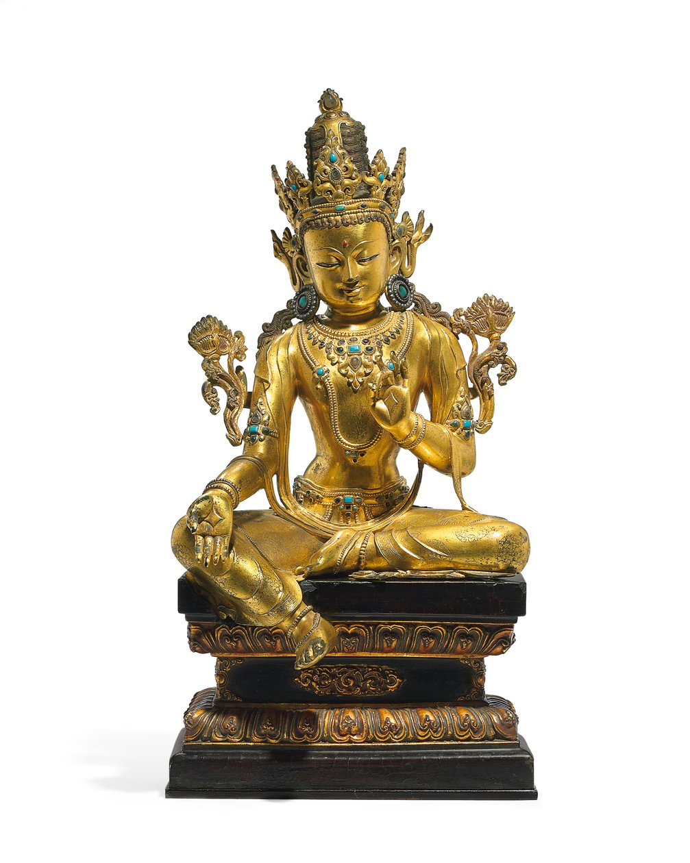 Kejserlig figur af Avalokiteshvara (se også 474250 til 474254) (forgyldt bronze) af Tibetan School