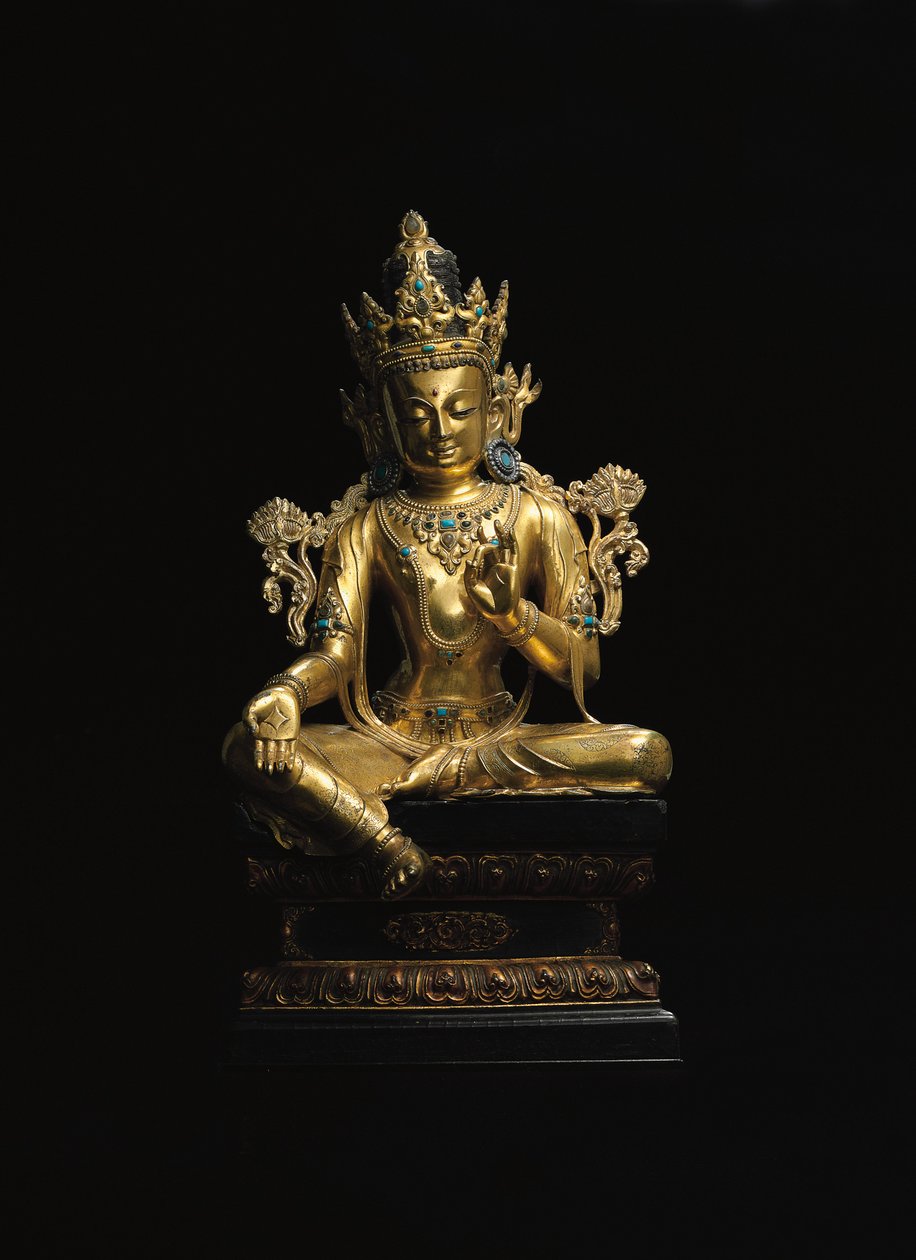 Kejserlig figur af Avalokiteshvara (se også 474250 til 474254) (forgyldt bronze) af Tibetan School