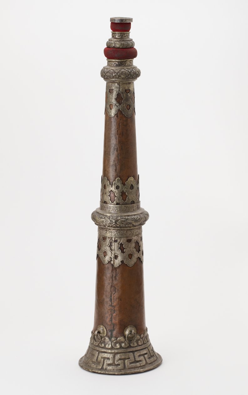 Et par teleskopiske rituelle horn (dung-chen) af Tibetan School