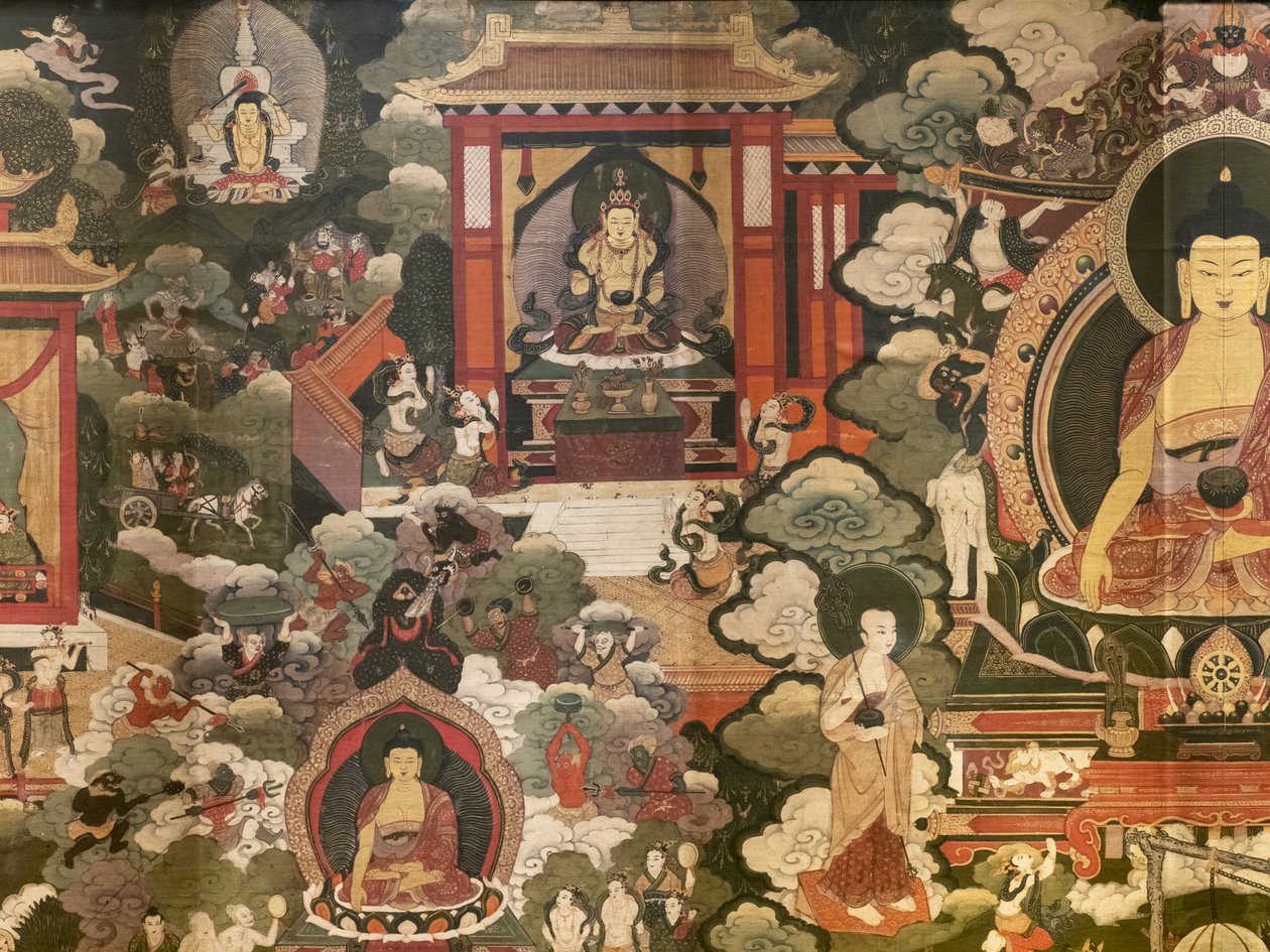 Scener af Buddha Shakyamunis liv af Tibetan School
