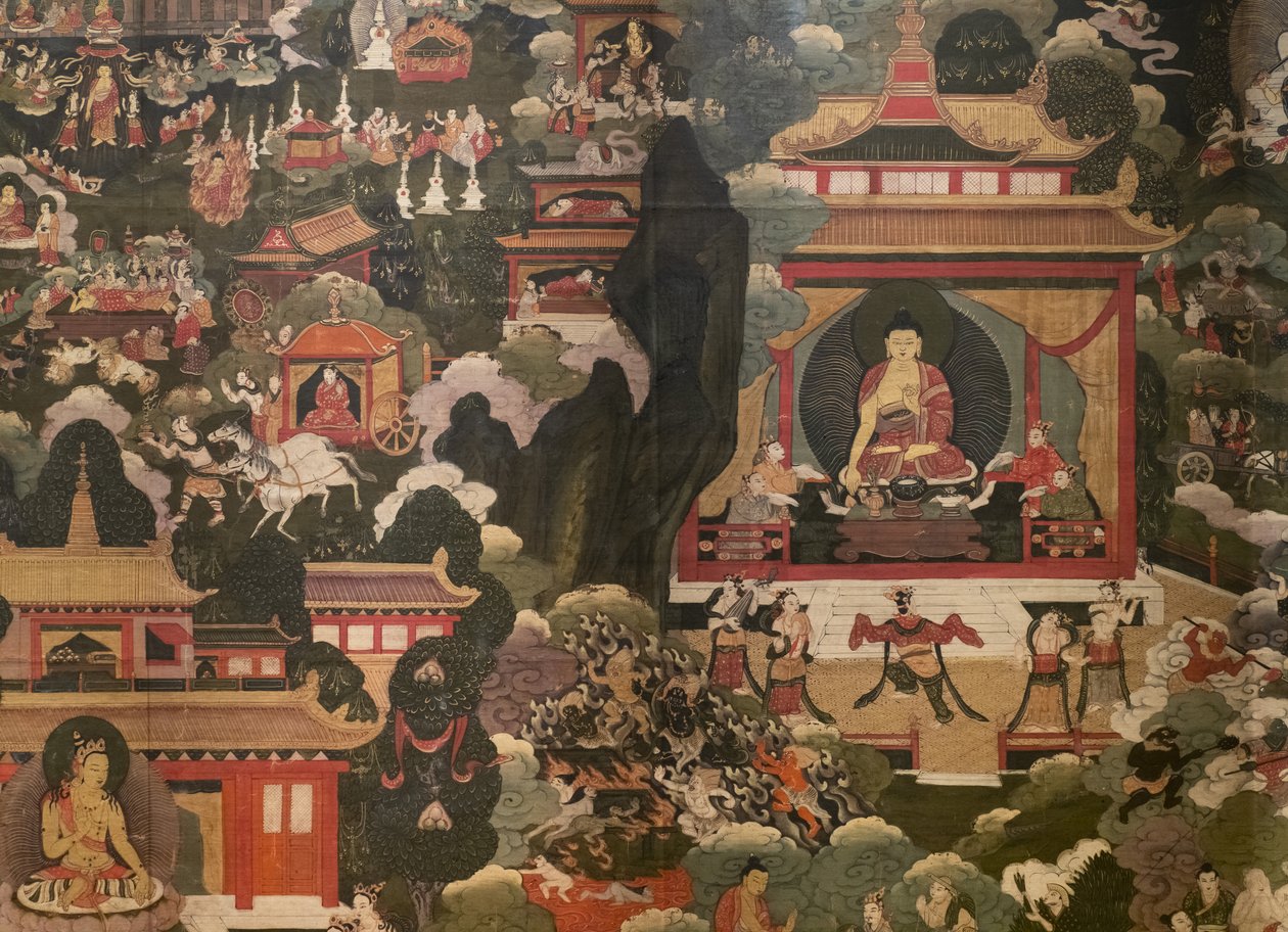 Scener af Buddha Shakyamunis liv af Tibetan School