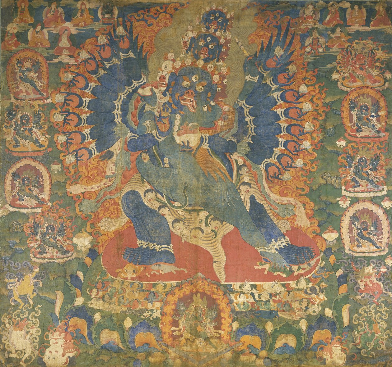 Thangka forestiller Mahottara Heruka af Tibetan School