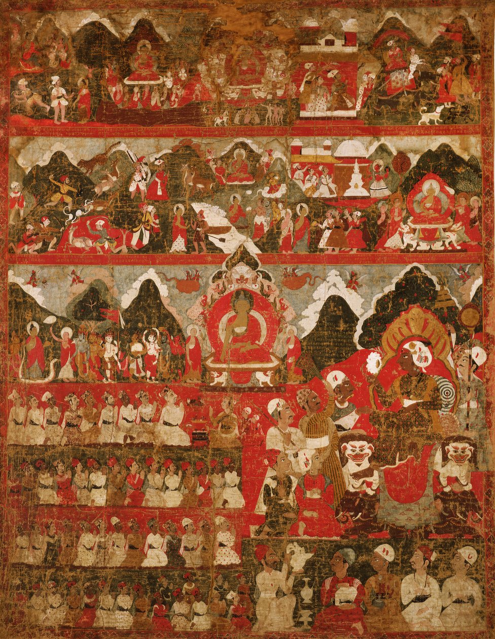 Thanka (malet silke) af Tibetan School
