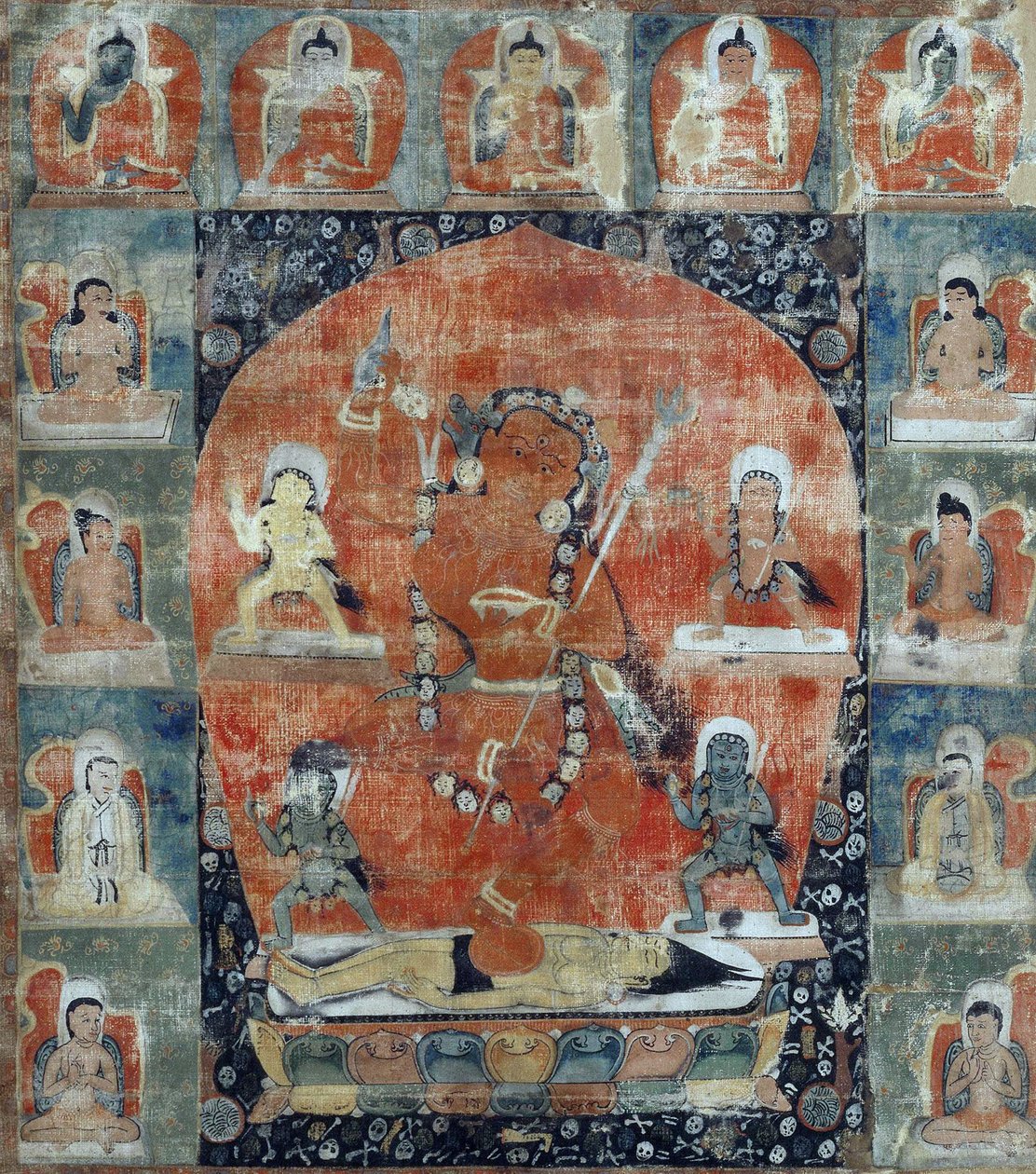 Tibetansk kultur: Samvara Mandala (Detalje). Thangka af Tibetan School