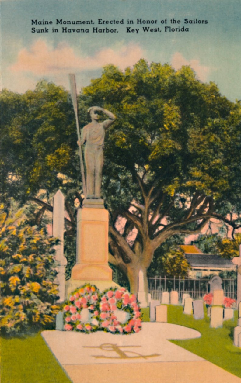 Maine monument, til ære for sømænd sænket i Havana havn. Key West, Florida