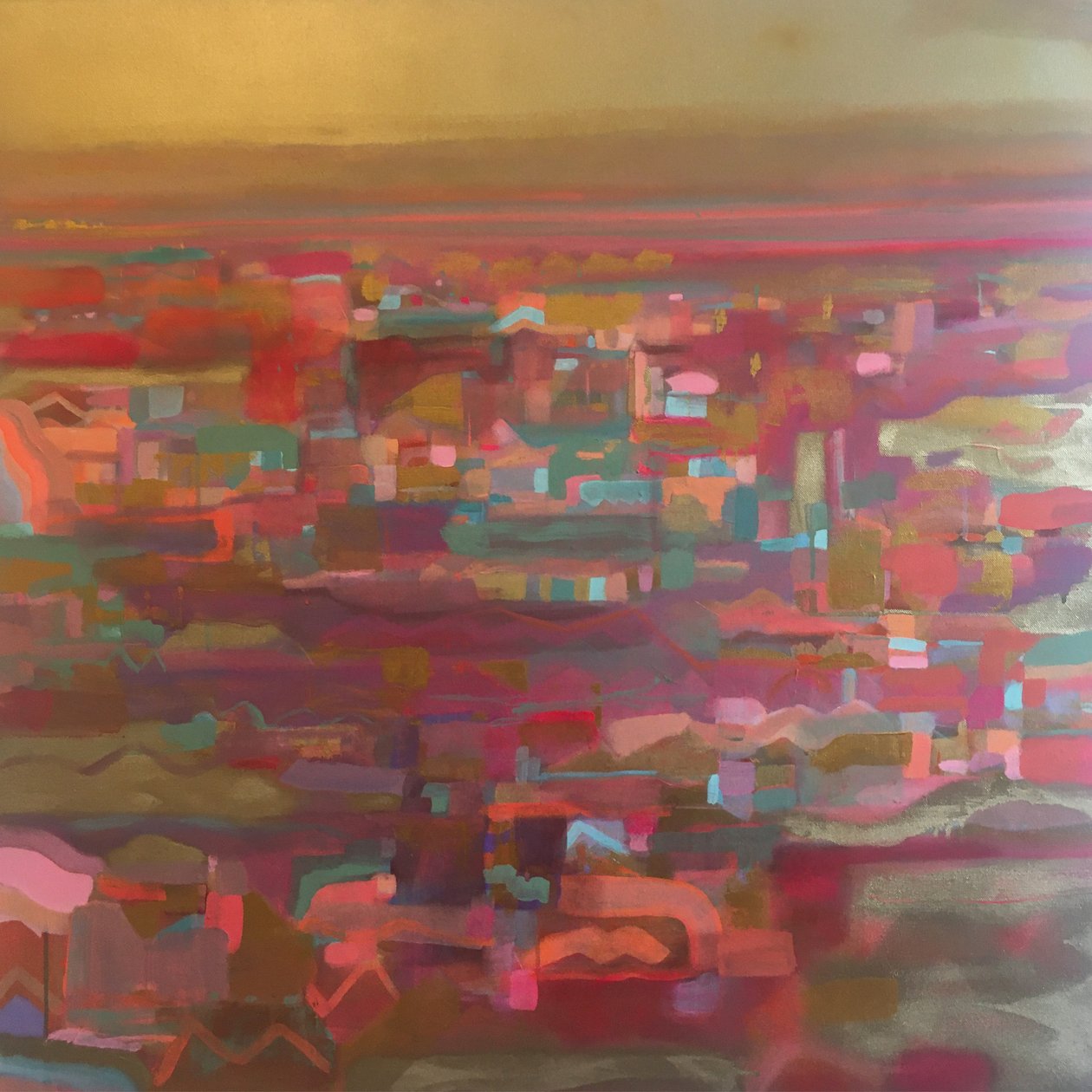 Gold Sky Orange Stripe Horizon af Tiffany Lynch